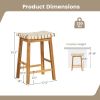 Woven Faux Leather Bar Stools Set of 2