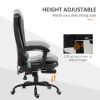 7-Point Vibrating Massage Office Chair, High Back Executive Office Chair with Lumbar Support, Footrest, Adjustable Height, Black