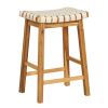 Woven Faux Leather Bar Stools Set of 2