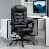 7-Point Vibrating Massage Office Chair, High Back Executive Office Chair with Lumbar Support, Footrest, Adjustable Height, Black