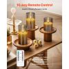 Gray Flickering Flameless Candles, Set of 3 Battery Operated Flameless Led Candles with 10-Key Remote and Timer, Real Wax & Warm Color Flickering Ligh