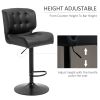 Adjustable Bar Height Stools Set of 2, Thick Padded Cushion & Metal Footrest for Home Bar, Black