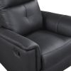Black Leather Upholstered Swivel Glider Reclining Chair Luxury Living Room Furniture Comfort Chair 1pc Plush Comfort
