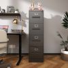 4 Drawer File Cabinet with Lock Metal Vertical File Cabinet Office Home, A4 Legal/Letter Size Narrow File Cabinet Locked,Assembly Required