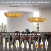 Modern Chandeliers for Dining Room, 54" Large Rectangle Gold Kitchen Chandelier Over Table, 12-Light with Smoke Glass Ceiling Lights, Farmhouse Pendan