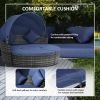 Rattan Canopy Daybed Patio Sofa Set 4 Piece