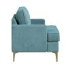 Modern Comfort Accent Chair 1pc Peacock Color Chenille Upholstery Gold Finish Metal Legs Living Room Furniture Durable Plywood