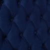Brooklyn King Tufted Panel Bed Headboard and Footboard Set, Navy Blue Velvet