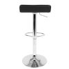 Adjustable Black PU Leather Bar Stools Set of 2