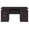 Rochelle Cappuccino 2-Drawer Office Computer Desk