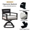 7-Piece Outdoor Patio Aluminum Furniture, Modern Dining Set, including 4 Dining Chairs & 2 Swivel Rockers Sunbrella Fabric Cushioned and Rectangle Din