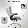 Executive Office Chair, Desk Chair with Flip-up Armrest, Diamond Fabric Computer Chair for Home Office, Gray