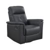 Black Leather Upholstered Swivel Glider Reclining Chair Luxury Living Room Furniture Comfort Chair 1pc Plush Comfort