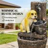 Outdoor Fountain, Garden Fountain, Rustic Brown