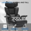 Office Chair with Foot Rest and Waist Lumber Support, Ergonomic Gaming Chair with Adjustable Height Headrest, High-Back Leather Reclining Chair for Ho