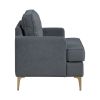 Modern Comfort Accent Chair 1pc Gray Chenille Upholstery Gold Finish Metal Legs Living Room Furniture Durable Plywood