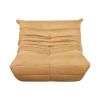 Luxury Accent Chair Tufted Yellow Microfiber Comfy Chair Living Room Furniture 1pc Floor Chair