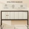 Full Bed Frame with Headboard Full Size Platform Bed Frame with Wooden Slats No Box Spring Needed Easy Assembly Walnut