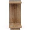C-Shaped End Table, Wood Side Table Nightstand Bedside Table
