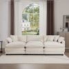 Oversized Modular Cushioned Sofa with 3 Ottomans, Modular Sofa Set to work as Sleeper Sofa Bed , 6 - Piece Sofa Set with One 3 Seater Sofa and Three O