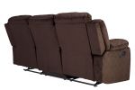 Modern Manual Sofa 1pc Pillow Arms Plush Backrest Horizontal Tufting USB Port Chocolate Finish Primary Living Room Furniture