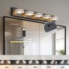 34" Modern 5-Light LED Vanity Light - Sleek Bathroom Wall Fixture, Iron & Acrylic, Dimmable & Energy-Efficient, Ideal for Mirror Lighting