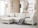 [VIDEO provided][New] 96*56" Modern Cloud Sectional Sofa,L-shaped Luxury Couch Set with 2 Free pillows,4-seat Chenille Indoor Furniture with Oversized