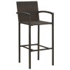 Brown Rattan Bar Stools Set of 2