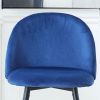 Bar Stool, Set of 2, Velvet Barstool Modern Counter Bar Height Chair with Back, Sturdy Metal Legs & Footrests, Easy Assembly, Island Stool for Kitchen