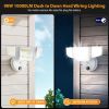 Dusk to Dawn Outdoor Lighting,90W 10000LM Flood Lights Outdoor,IP66 Waterproof White LED Security Light with Photocell,6500k Daylight 4 Heads Exterior