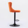 A&A Furniture,Swivel Velvet Barstools Adjusatble Seat Height from 25-33 Inch,17.7inch base, Modern Upholstered Bar Stools with Backs Comfortable Tufte