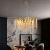 24-inch Modern Golden Pendant Light with Cascading Crystal Strands, Ideal for Living Room, Dining Room and Foyer, High-End Decorative Lighting Fixture