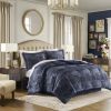 4 PCS Queen Comforter Set Navy