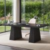 63-Inch Executive Desk, Large Office Computer Desk with Double Pedestal, Modern Simple Workstations Writing Table Conference Table