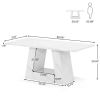 Wood Computer Desk, Faux Marble Executive Desk Office Desk