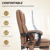 Massage Office Chair with Footrest Brown