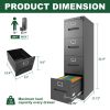 4 Drawer File Cabinet with Lock Metal Vertical File Cabinet Office Home, A4 Legal/Letter Size Narrow File Cabinet Locked,Assembly Required
