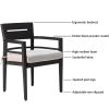 5-Piece Outdoor Patio Aluminum Furniture, Modern Dining Set, including 4 Dining Chairs Sunbrella Fabric Cushioned and 40" Square Dining Table with Umb