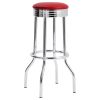 Red Chrome Bar Stools Set of 2