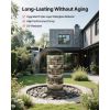 Outdoor Water Fountain, 35.63 in Height Fountain and Waterfall, 4-Tier Floor Standing Cascading Fountains with LED Light and Pump, Block Stack Style,