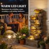 28 Inch Rustic Outdoor Water Fountain with LED Lights