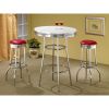 Red Chrome Bar Stools Set of 2