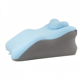Ergonomic Cotton Pillow, Multi-Use Prone Pillow For Sleeping, Breathable Bed Pillow For Side & Back Sleepers, Detachable Washable Cover, Back Support (Option: Blue)