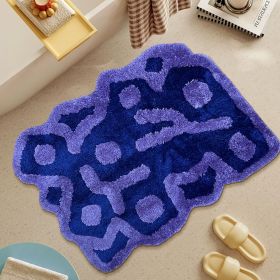 Lighter Tufted Rug Art Rug for Bedroom Living Room Retro Rainbow Fluffy Anti-Slip Bath Bathroom Nonslip Mat Home Decor (Color: Purple)