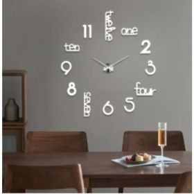 "Giant Frameless Wall Clock – Extra Large Silent Modern Clock for Living Room & Office" (size: 40  silver)