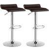 Adjustable PU Leather Backless Bar Stools Set of 2