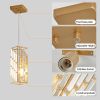 4" Modern Crystal Pendant Light - 3 Pack, Adjustable Hanging Ceiling Lamp with Crystal Prism Design for Dining Room, Kitchen Island, and Living Room -