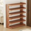 5/6-layer practical storage rack, shoe rack, space-saving design, multi-layer independent storage rack, wood grain finish, easy to assemble, self-supp