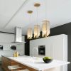 4" Modern Crystal Pendant Light - 3 Pack, Adjustable Hanging Ceiling Lamp with Crystal Prism Design for Dining Room, Kitchen Island, and Living Room -