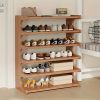 5/6-layer practical storage rack, shoe rack, space-saving design, multi-layer independent storage rack, wood grain finish, easy to assemble, self-supp